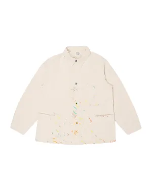 01-6150-P66 - Coverall Kinari Denim - Ecru with Paint