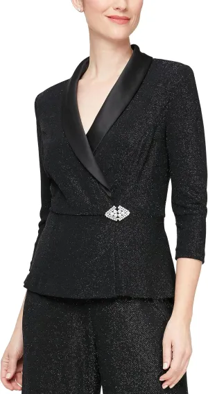 Alex Evenings Women's Blouse with Embellished Ruched Waist