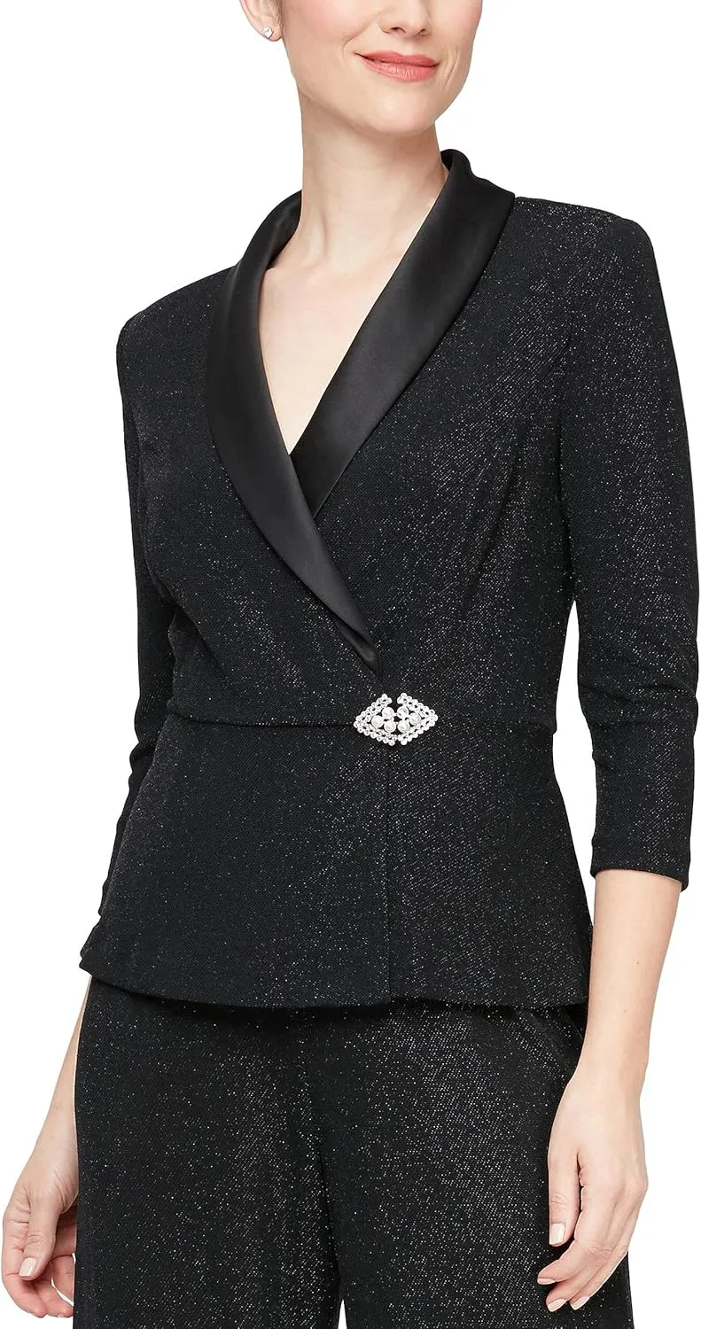 Alex Evenings Women's Blouse with Embellished Ruched Waist