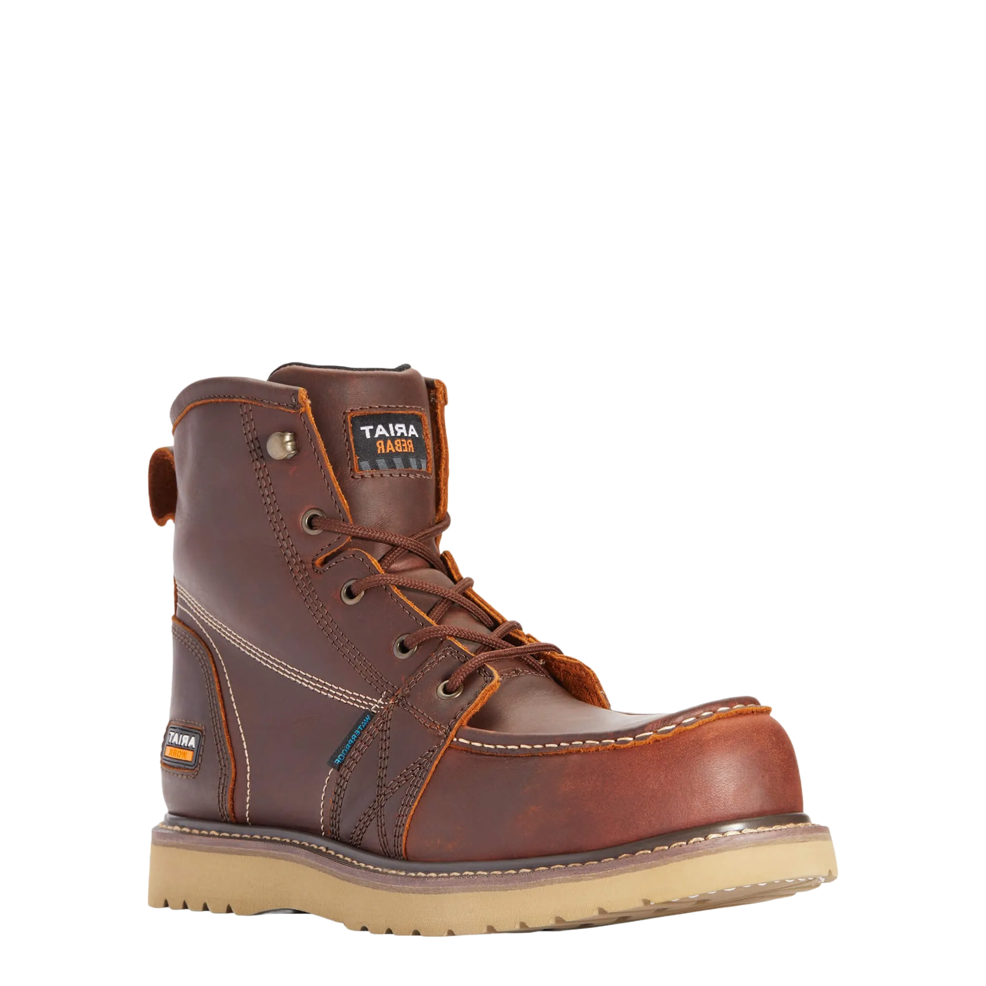 Ariat Men's Rebar Wedge MOC 6" H2O Rusted Copper Boots 10035917