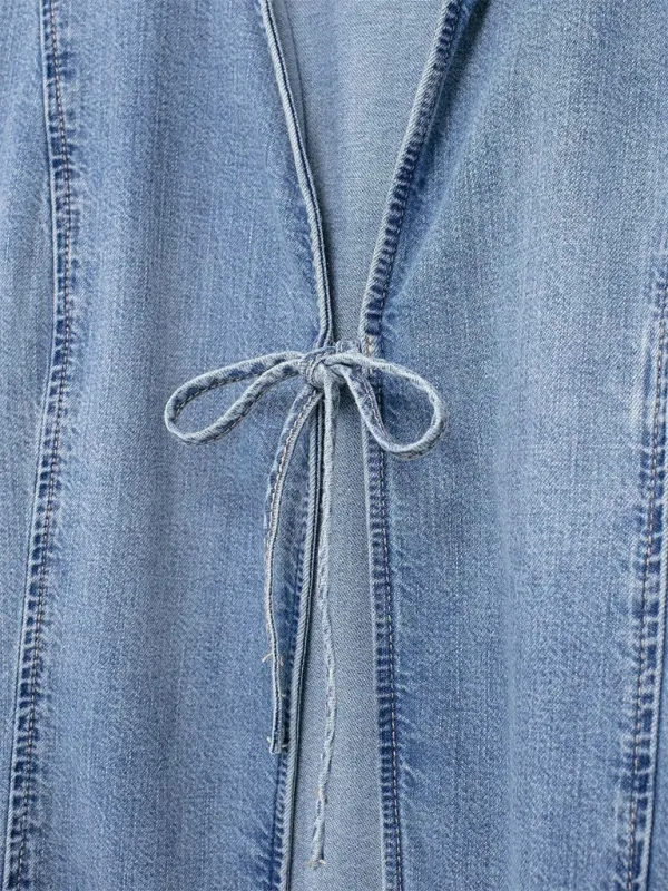 Denim Tie-Front Jacket for Women