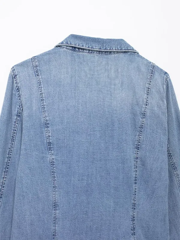 Denim Tie-Front Jacket for Women
