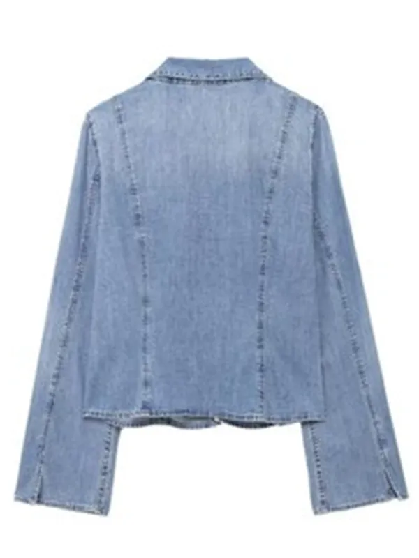 Denim Tie-Front Jacket for Women