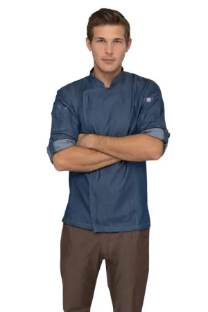Gramercy Mens Denim Zipper Chef Jacket EXDZ001