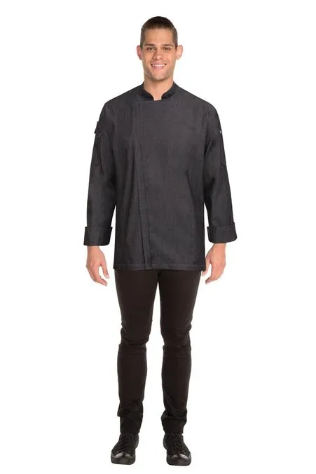 Gramercy Mens Denim Zipper Chef Jacket EXDZ001
