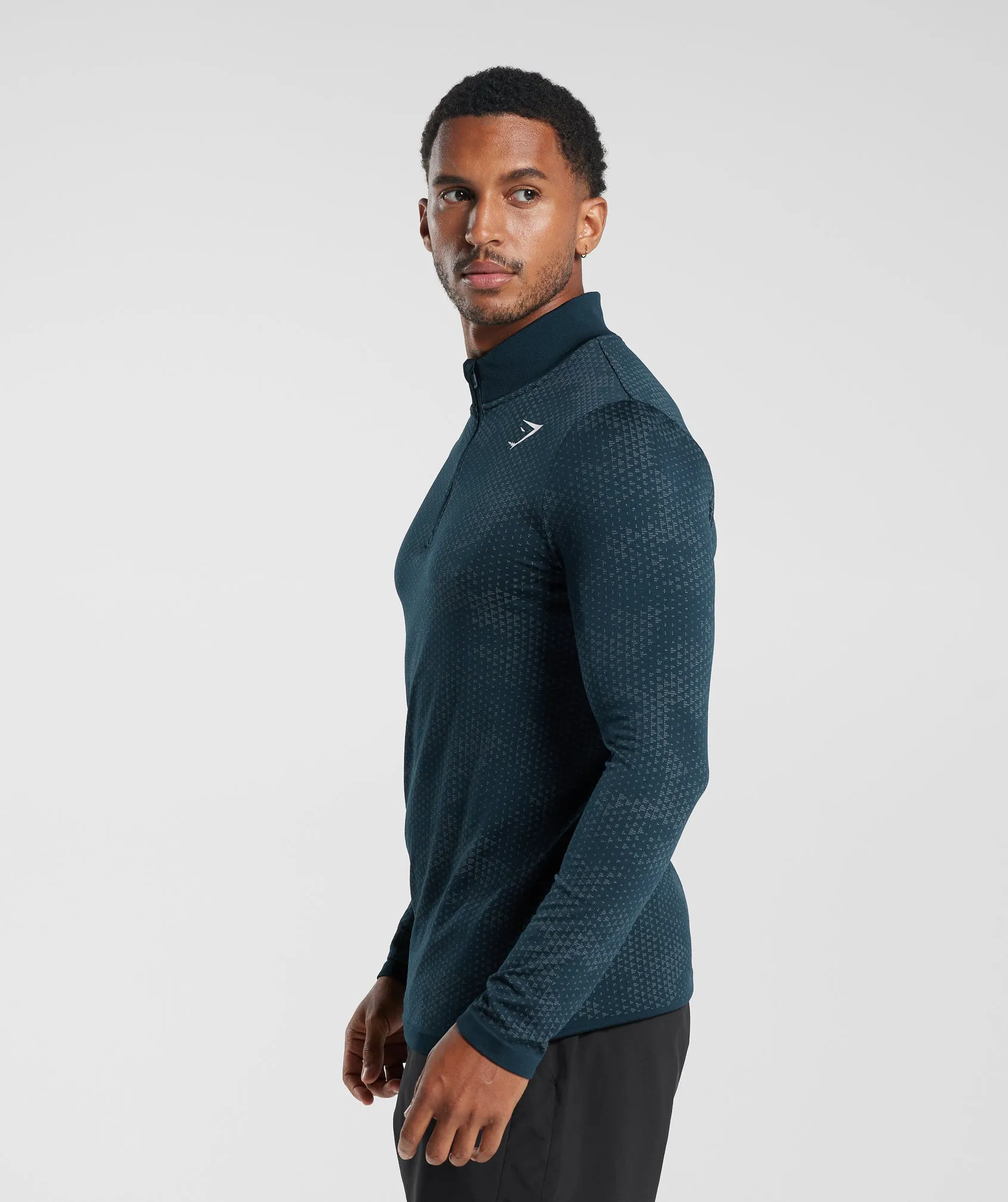Gymshark Sport Seamless 1/4 Zip - Navy/Denim Teal