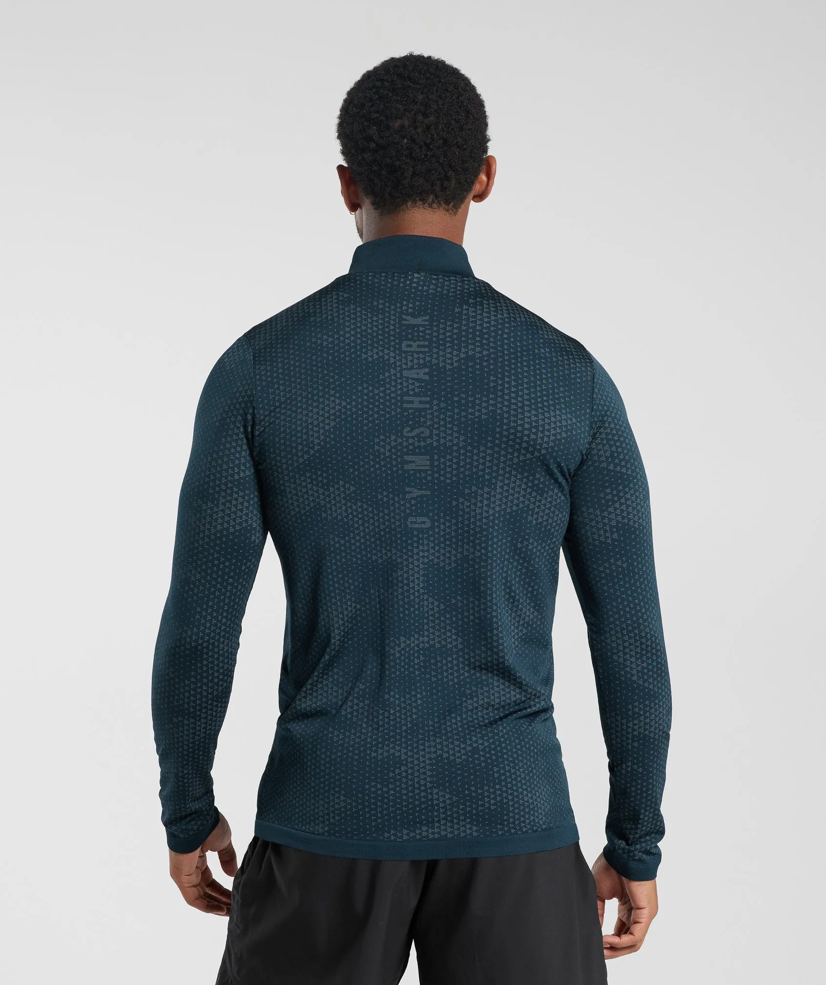 Gymshark Sport Seamless 1/4 Zip - Navy/Denim Teal