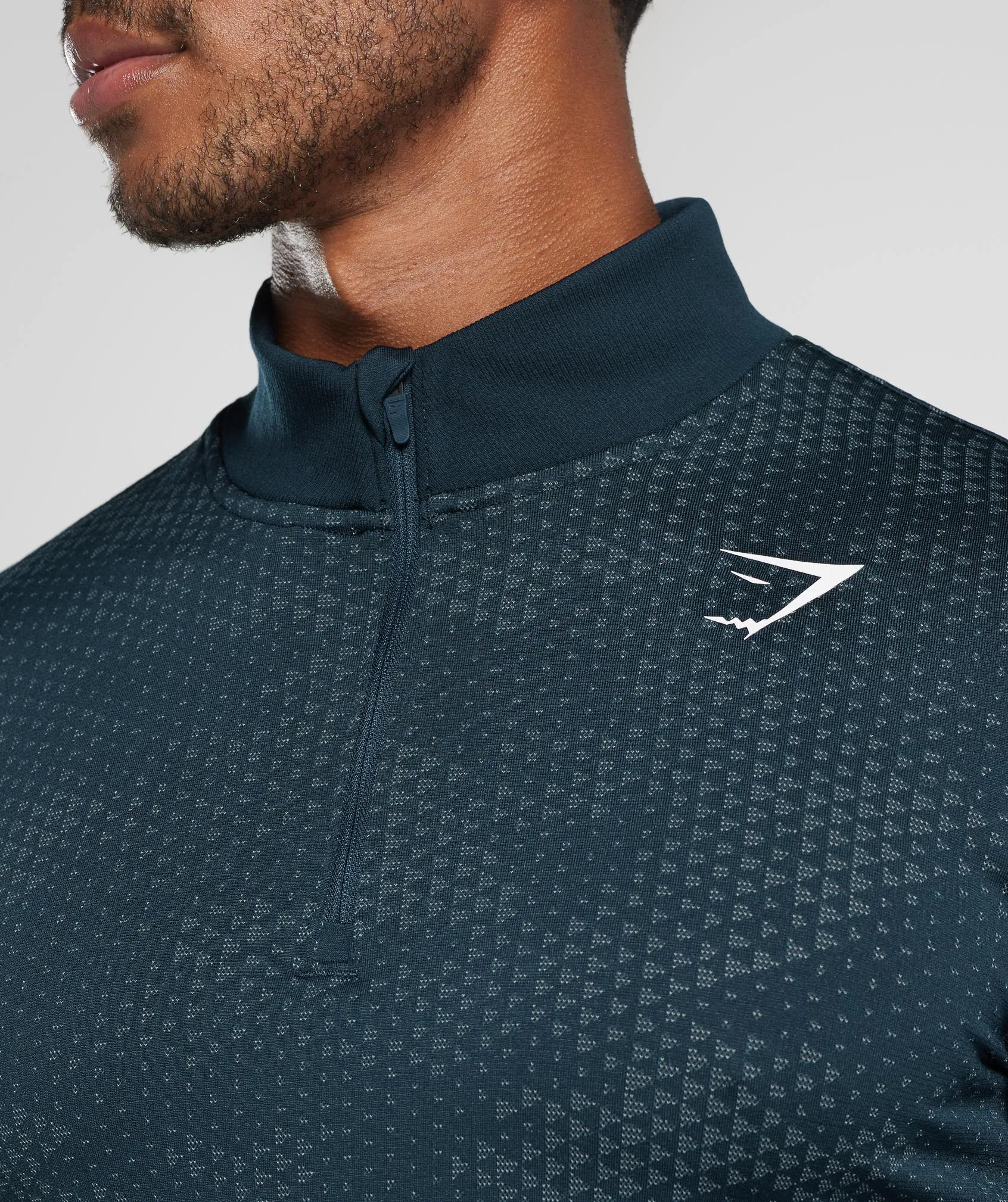 Gymshark Sport Seamless 1/4 Zip - Navy/Denim Teal
