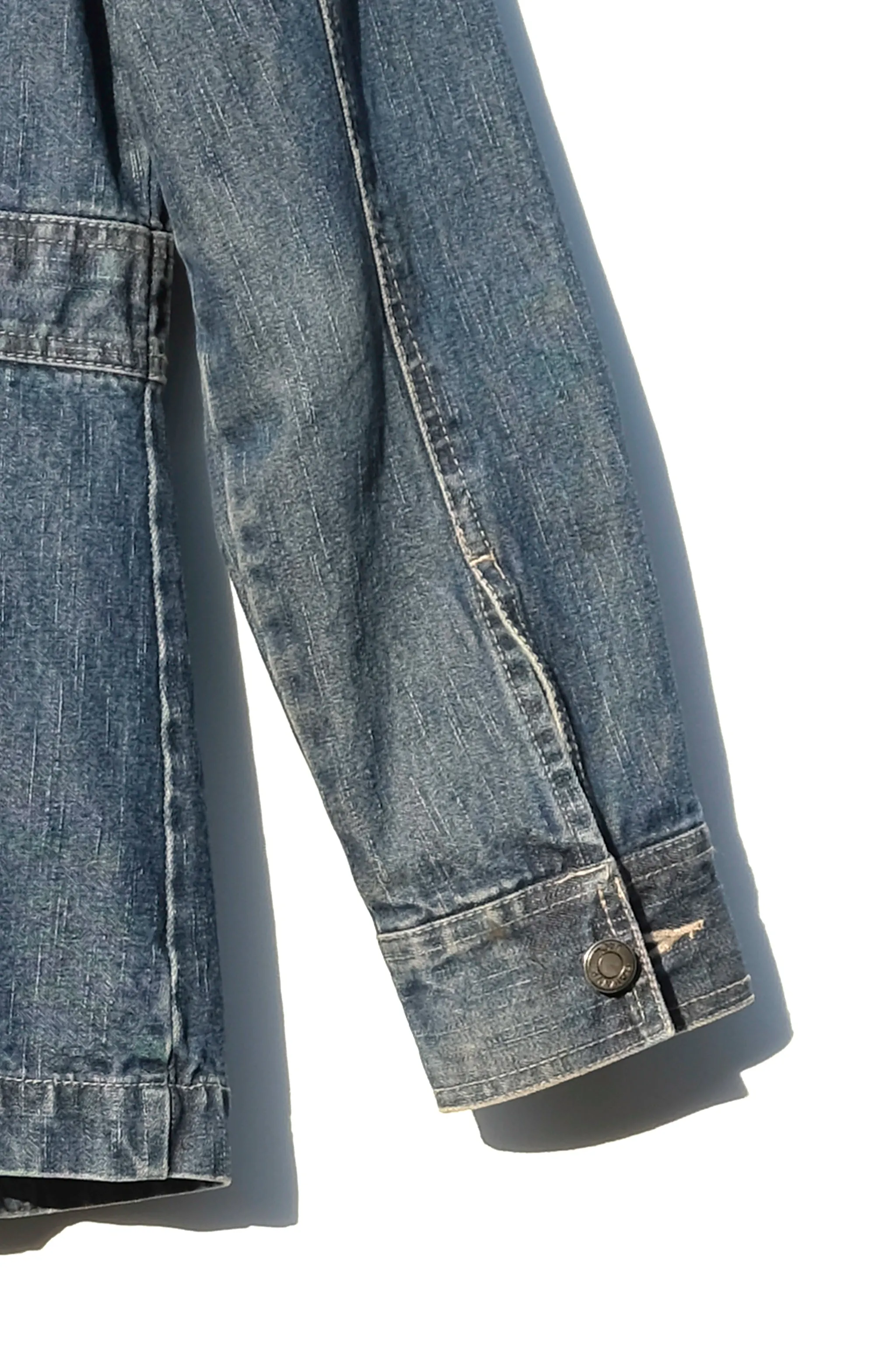 Havana Jacks Denim Jacket US 4/6, 90's Longline Fitted Waistline Medium Blue Wash