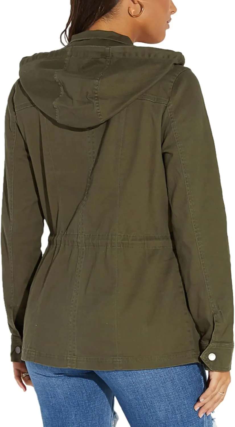 JTNFairy Casual Jackets for Women Long Sleeve Zipper Classic Outwear Bomber Coats with Pockets