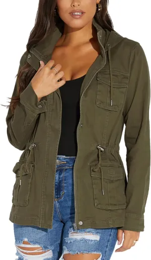 JTNFairy Casual Jackets for Women Long Sleeve Zipper Classic Outwear Bomber Coats with Pockets