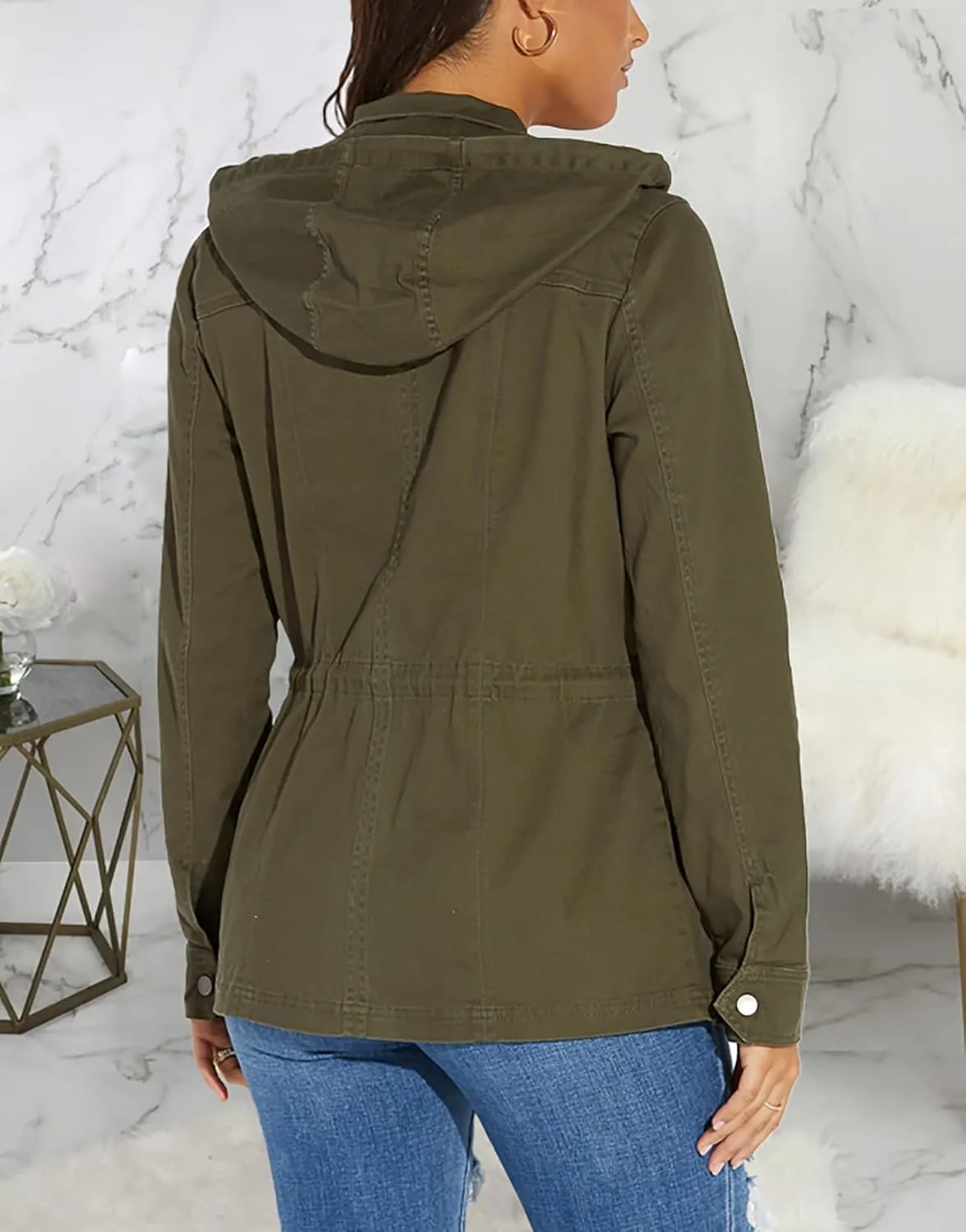 JTNFairy Casual Jackets for Women Long Sleeve Zipper Classic Outwear Bomber Coats with Pockets