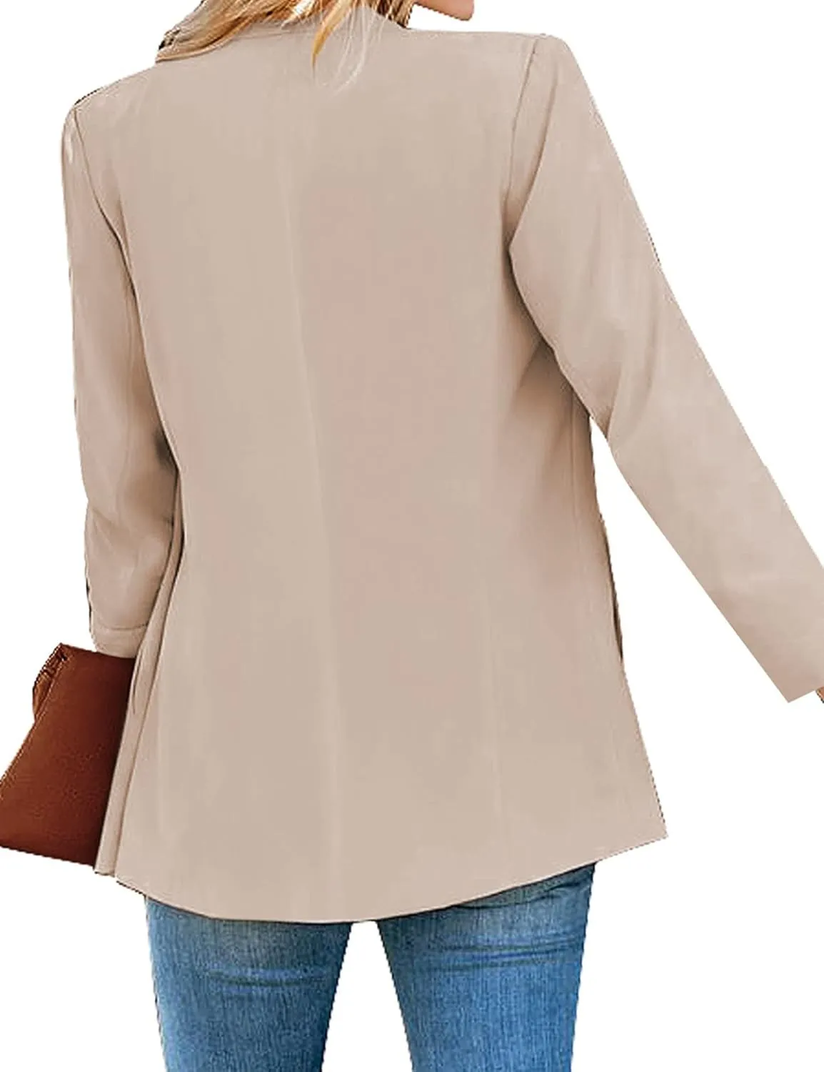 luvamia Women's Casual Long Sleeve Lapel Button Slim Work Office Blazer Jacket