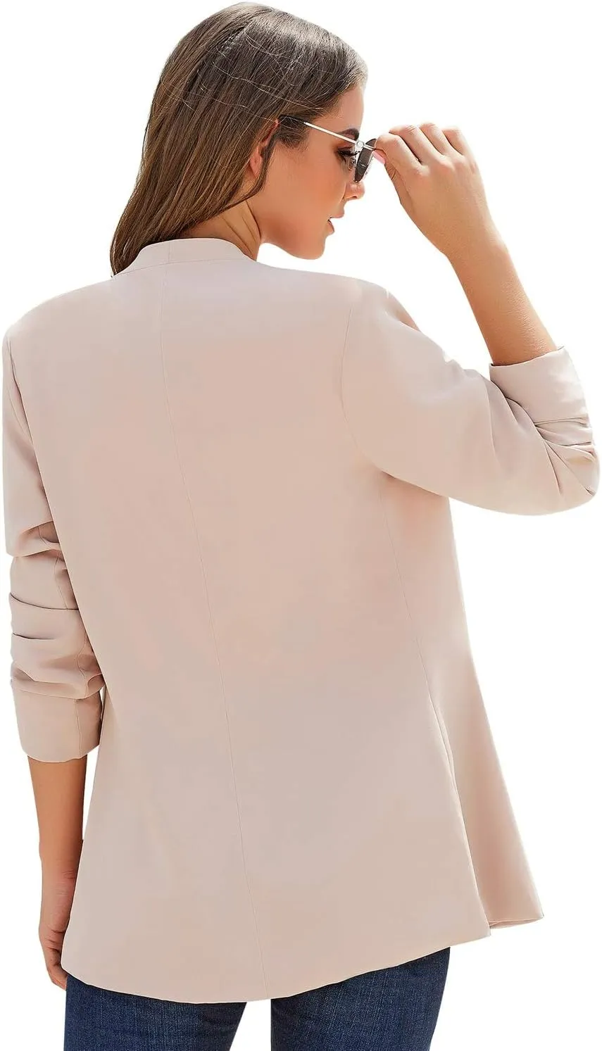 luvamia Women's Casual Long Sleeve Lapel Button Slim Work Office Blazer Jacket