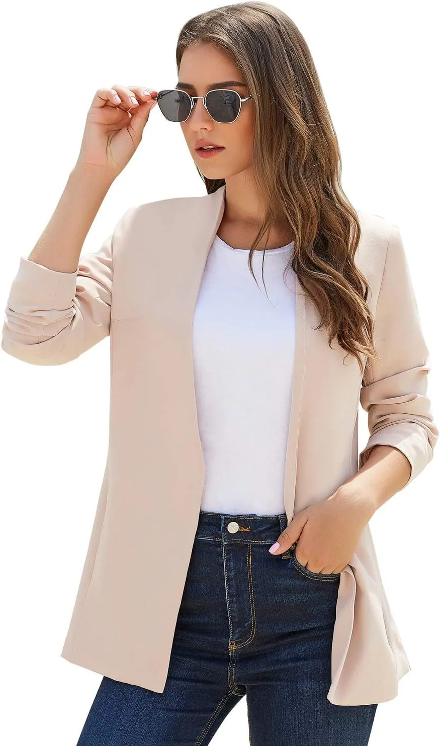 luvamia Women's Casual Long Sleeve Lapel Button Slim Work Office Blazer Jacket