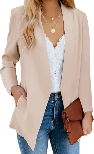 luvamia Women's Casual Long Sleeve Lapel Button Slim Work Office Blazer Jacket
