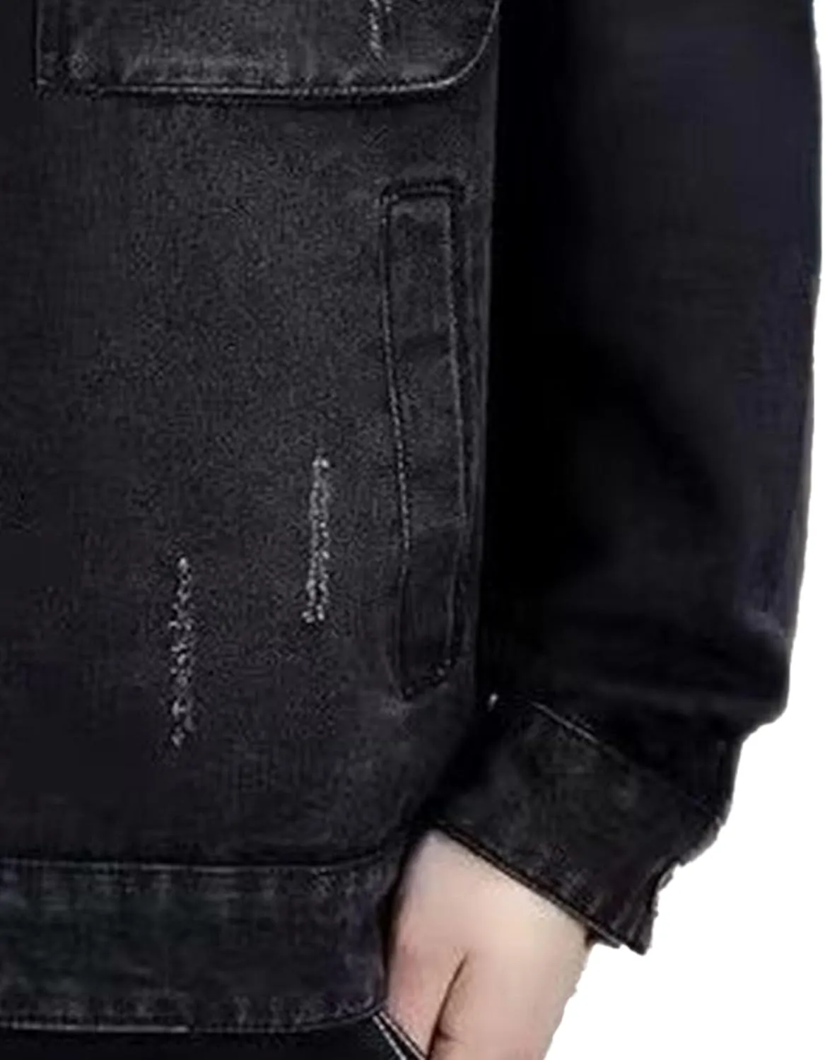 Mens Classic Lapel Jean Jacket Casual Slim Fit Trucker Cowboy Coat Pocket Front Casual Men Denim Jackets