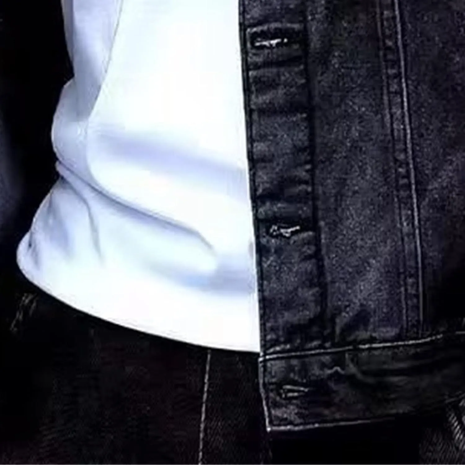 Mens Classic Lapel Jean Jacket Casual Slim Fit Trucker Cowboy Coat Pocket Front Casual Men Denim Jackets