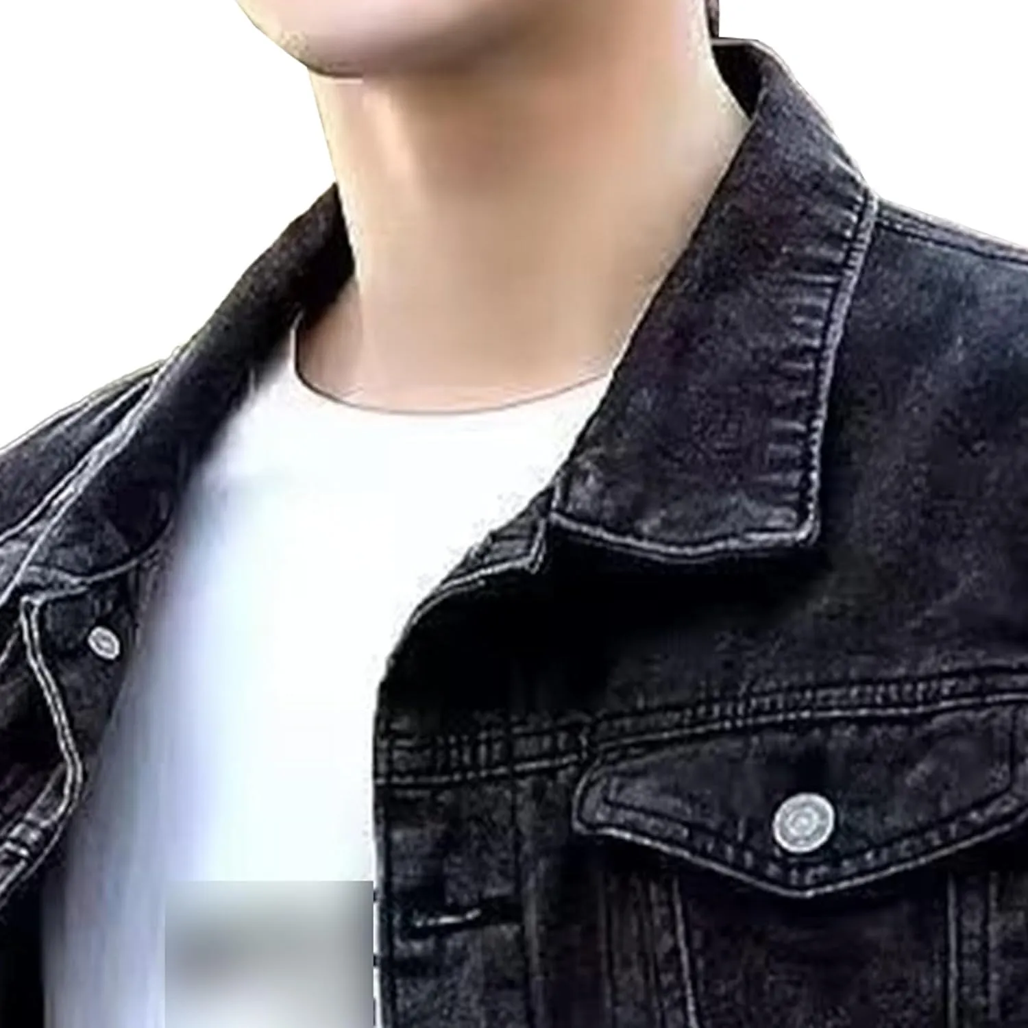 Mens Classic Lapel Jean Jacket Casual Slim Fit Trucker Cowboy Coat Pocket Front Casual Men Denim Jackets