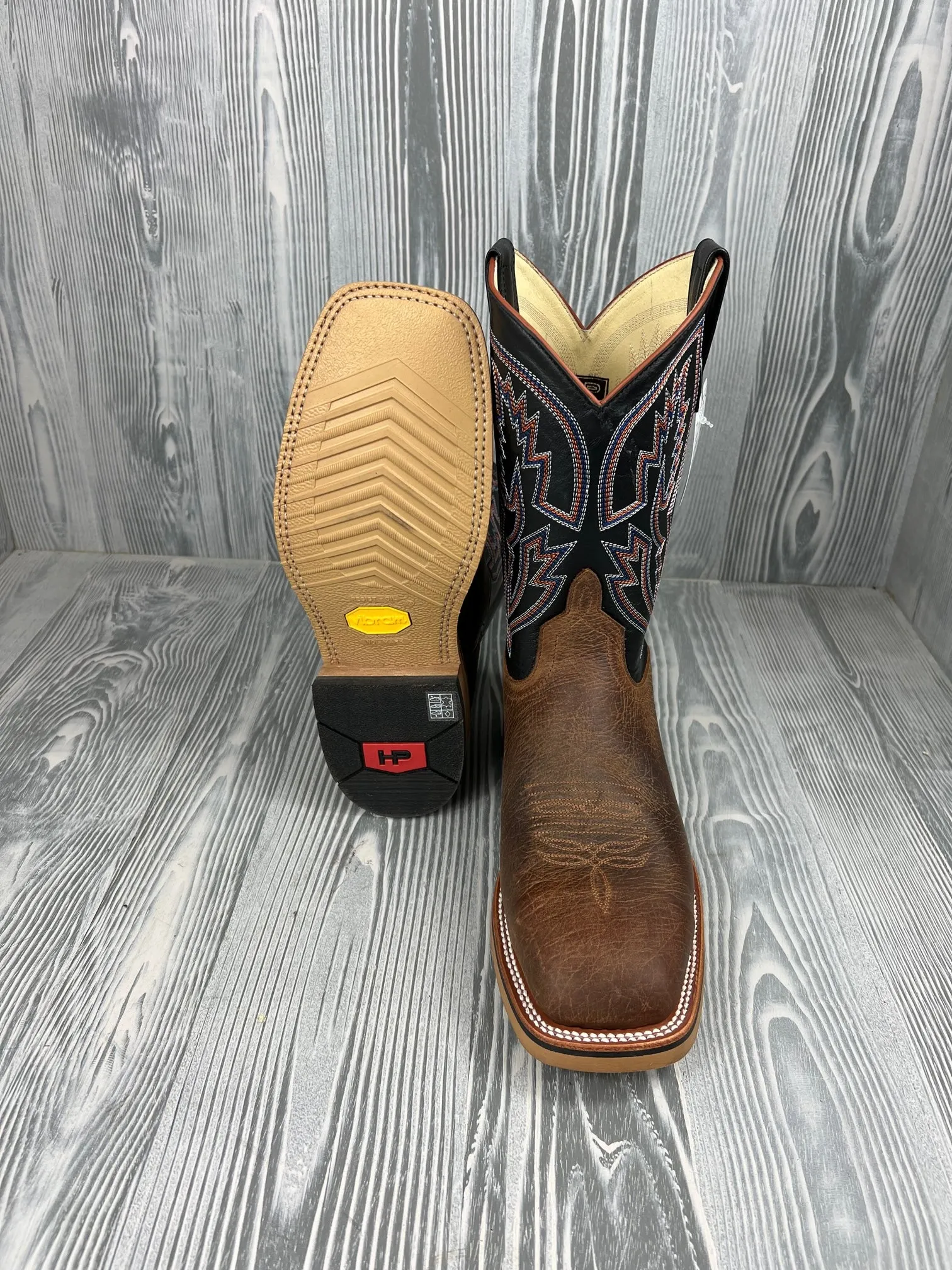 Men's Horse Power Steel Toe Distressed Bison with 11" Black Pull Up Tops - HPW2505