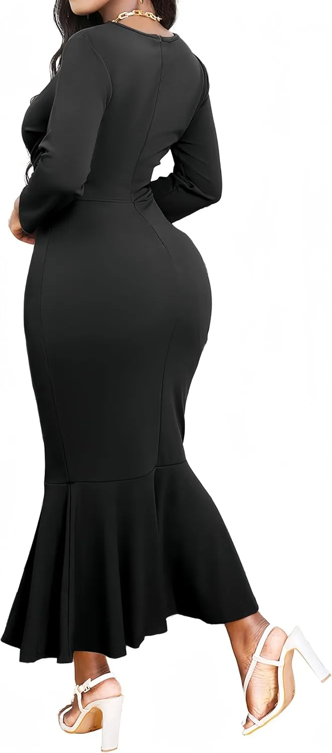 Mermaid Style Dress for Women Sexy Fishtail Dress Cocktail Wedding Guest Dress Wear to Work Dresses Business Church Outfits