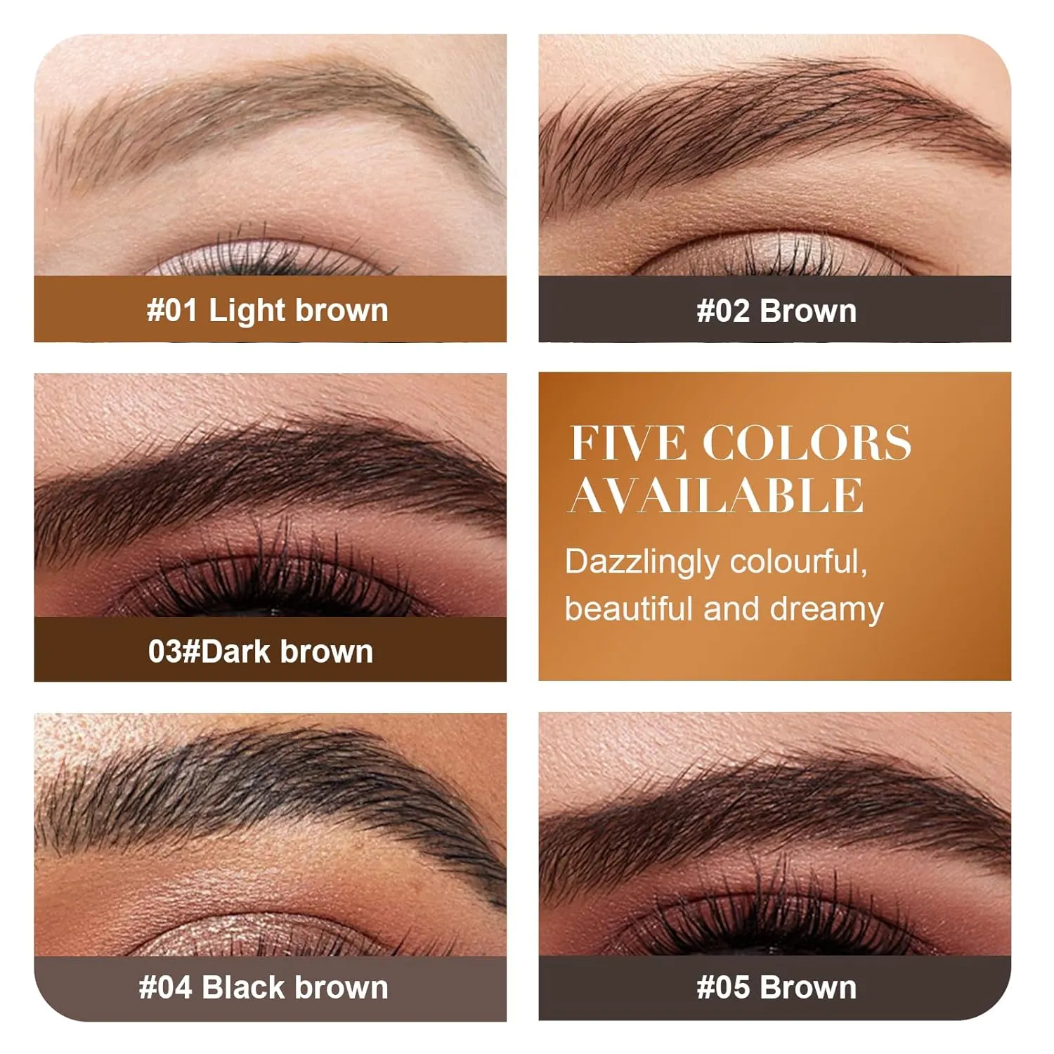 Microblading Eyebrow Pencil, 2025 New 2-in-1 Dual-Ended Eyebrow Pen and Eyebrow Gel, 4 Fork Tip Eyebrow Pencils for Women Waterproof Brow Pen Long Lasting (Brown)