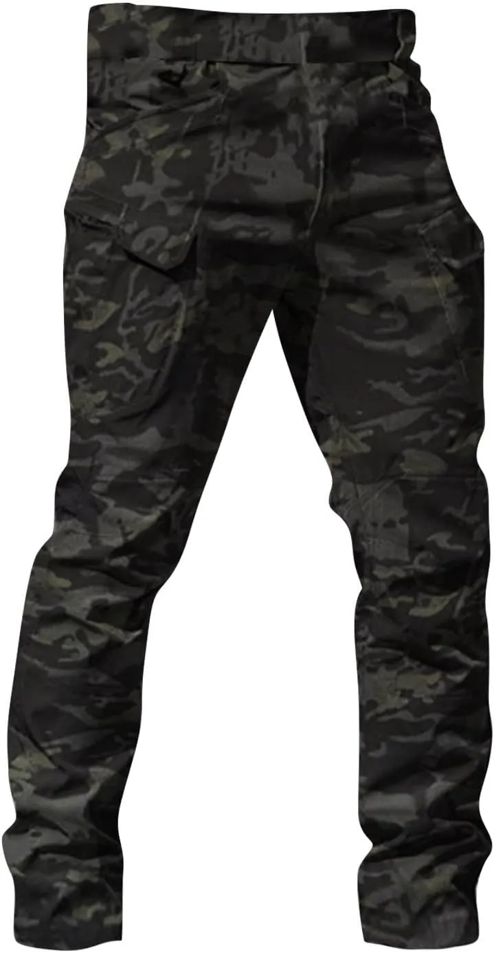midelxp Stretch Cargo Pants for Men Work Ripstop Flex Flexcamo Tactical Waterproof Pants Camping Hiking Pants Multi Pockets