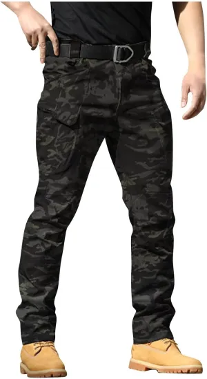 midelxp Stretch Cargo Pants for Men Work Ripstop Flex Flexcamo Tactical Waterproof Pants Camping Hiking Pants Multi Pockets