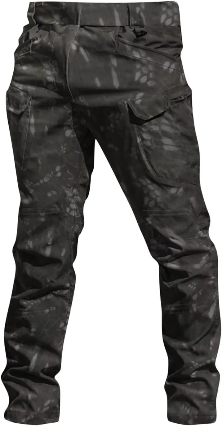 midelxp Stretch Cargo Pants for Men Work Ripstop Flex Flexcamo Tactical Waterproof Pants Camping Hiking Pants Multi Pockets