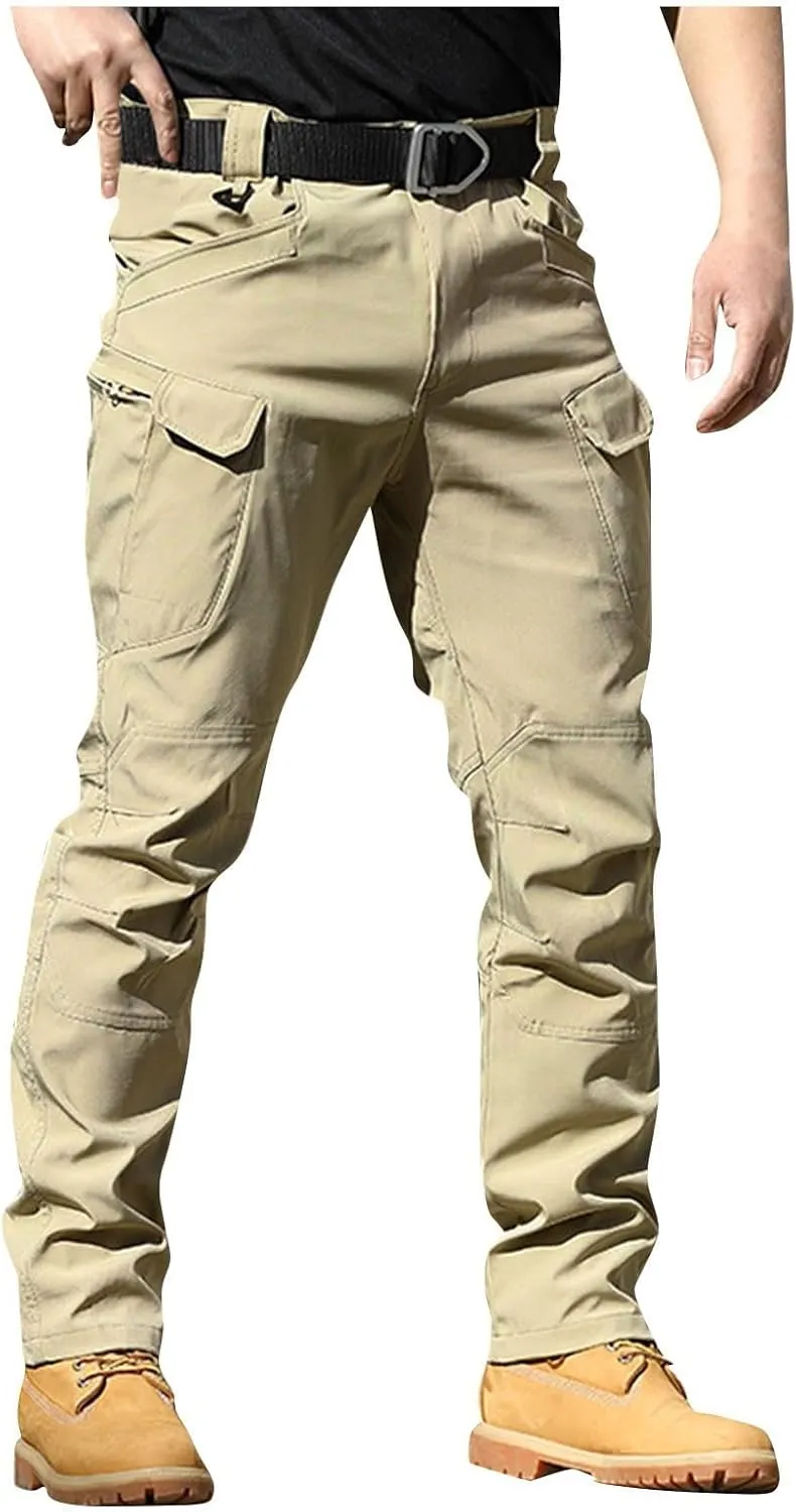 midelxp Stretch Cargo Pants for Men Work Ripstop Flex Flexcamo Tactical Waterproof Pants Camping Hiking Pants Multi Pockets