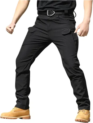 midelxp Stretch Cargo Pants for Men Work Ripstop Flex Flexcamo Tactical Waterproof Pants Camping Hiking Pants Multi Pockets