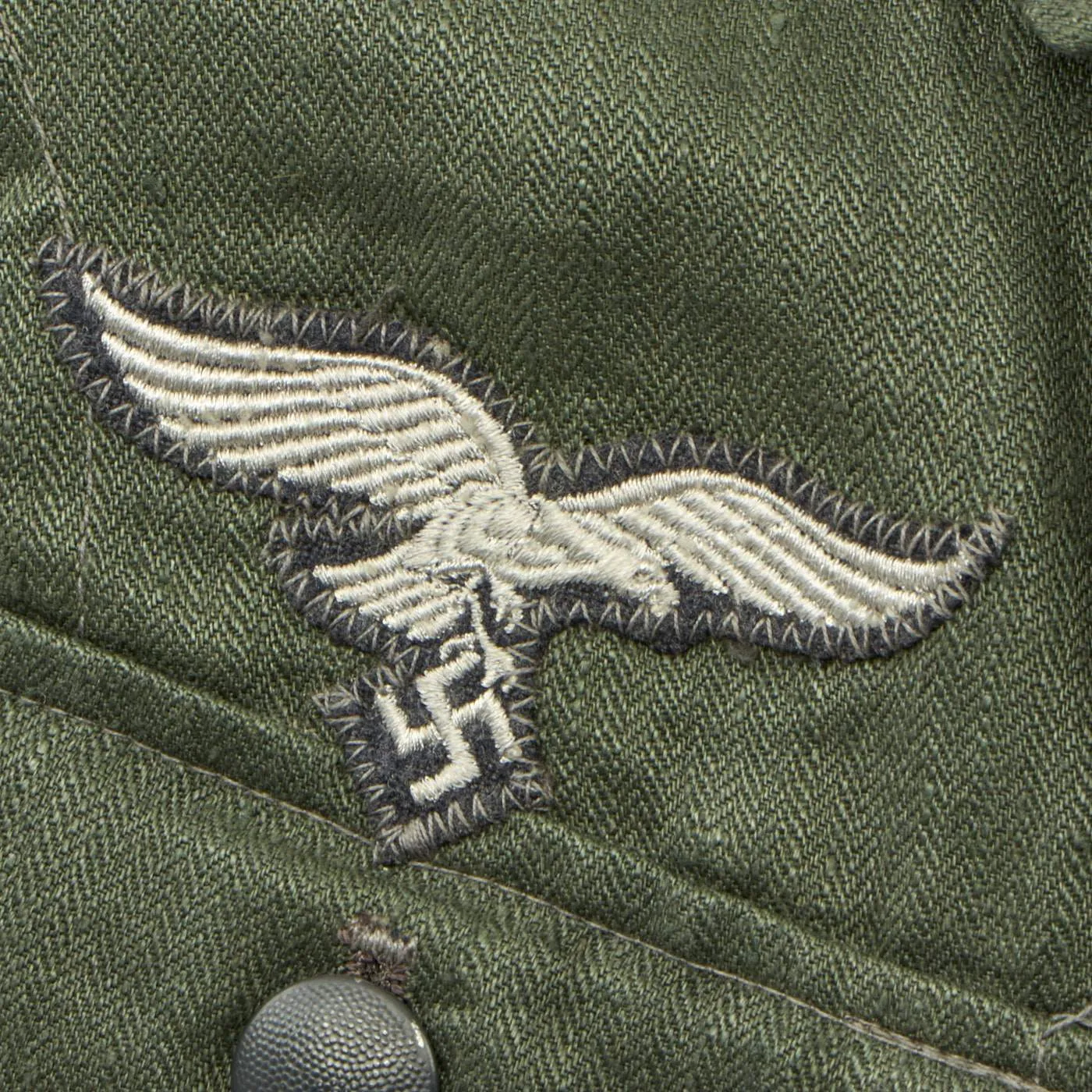 Original German WWII Luftwaffe HBT Reed Green M43 Tunic in Mint Condition
