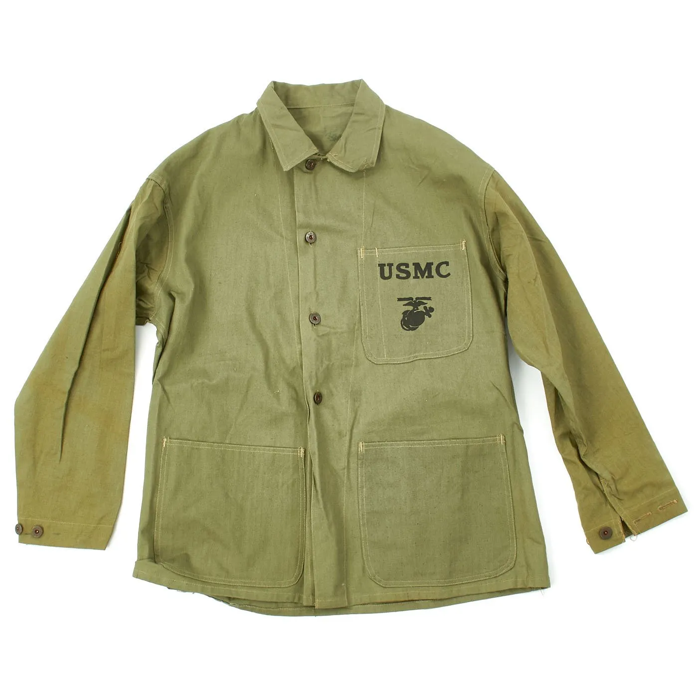 Original U.S. WWII USMC HBT Herringbone Twill P41 Utility Combat Uniform - Excellent Condition