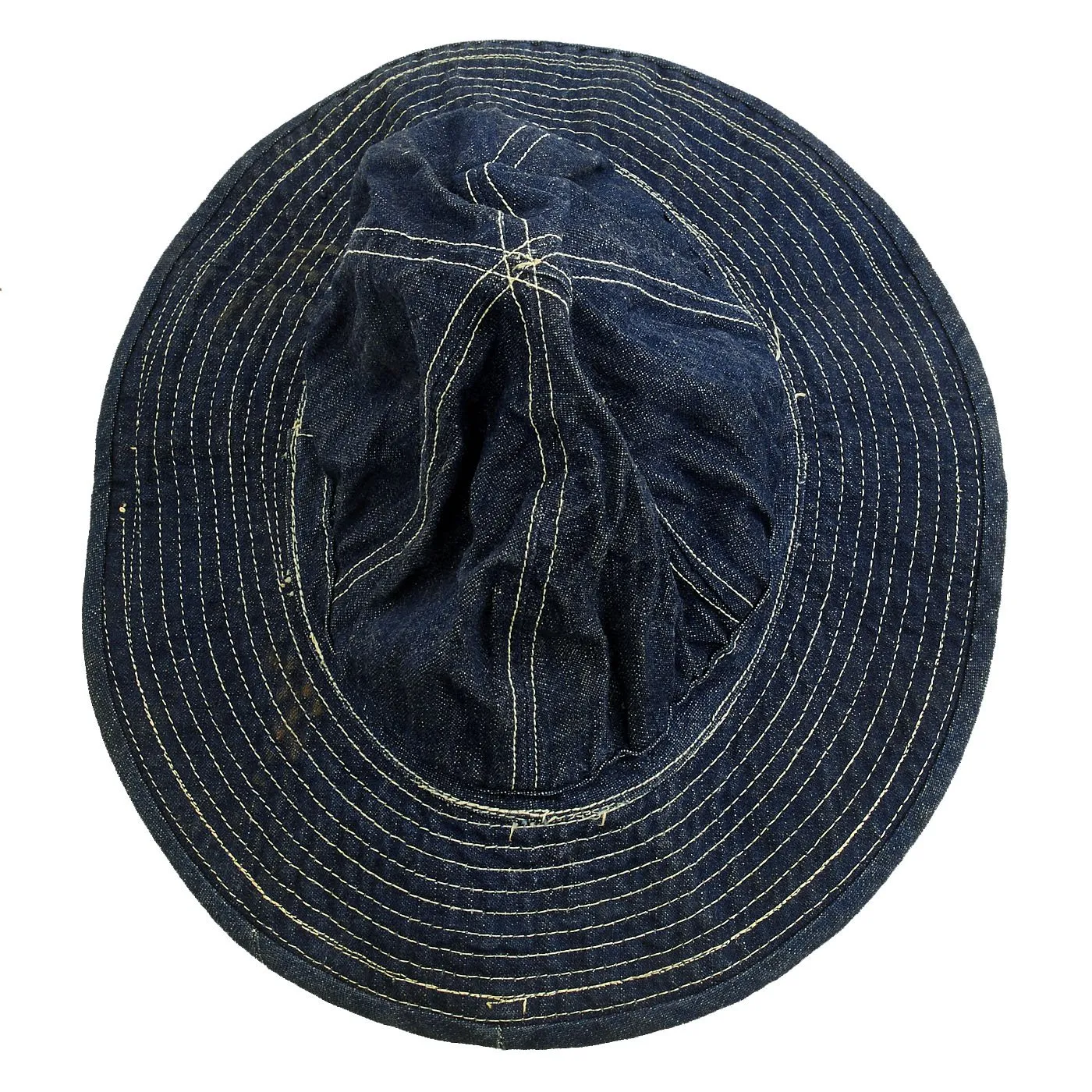 Original WWII U.S. Army Daisy Mae Blue Denim Fatigue Work Hat - Size 7 5/8