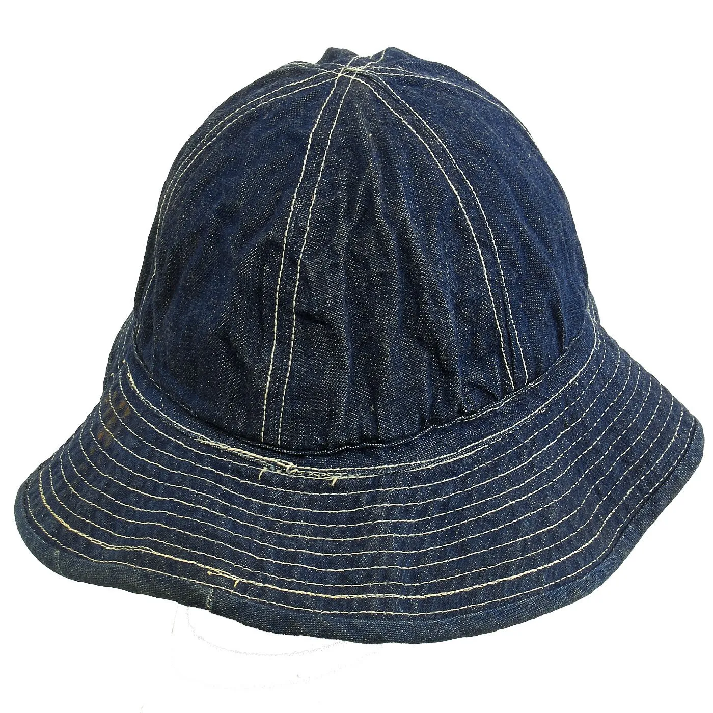Original WWII U.S. Army Daisy Mae Blue Denim Fatigue Work Hat - Size 7 5/8