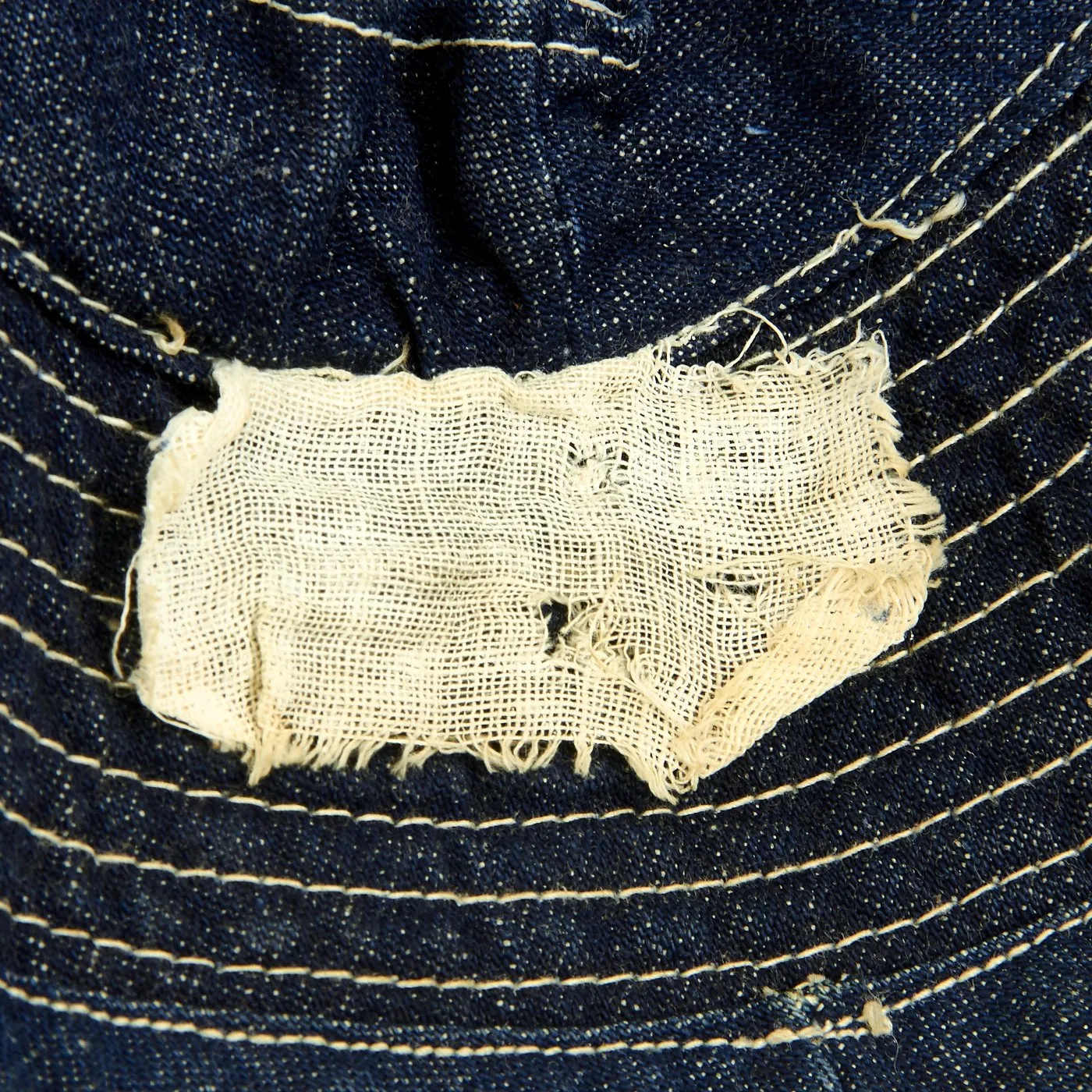 Original WWII U.S. Army Daisy Mae Blue Denim Fatigue Work Hat - Size 7 5/8