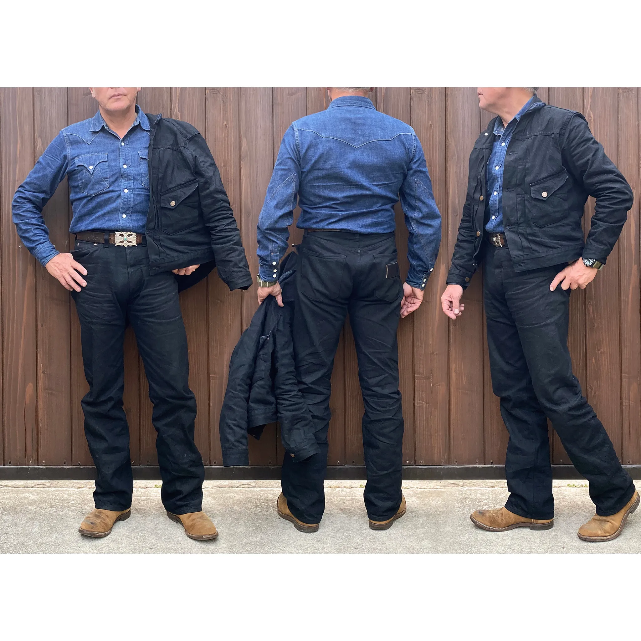 Ranch Blouse - Black Sulfur-dyed Denim - Warehouse