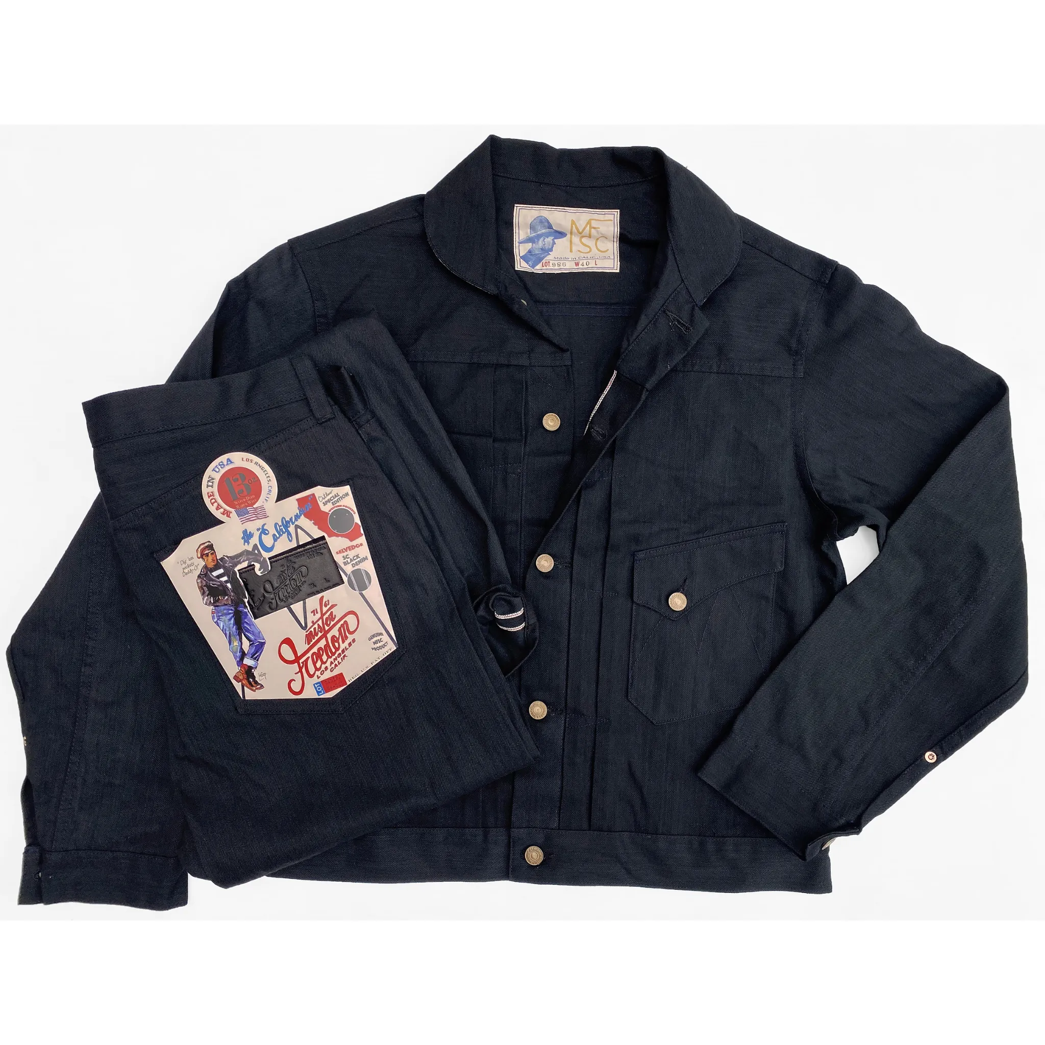 Ranch Blouse - Black Sulfur-dyed Denim - Warehouse