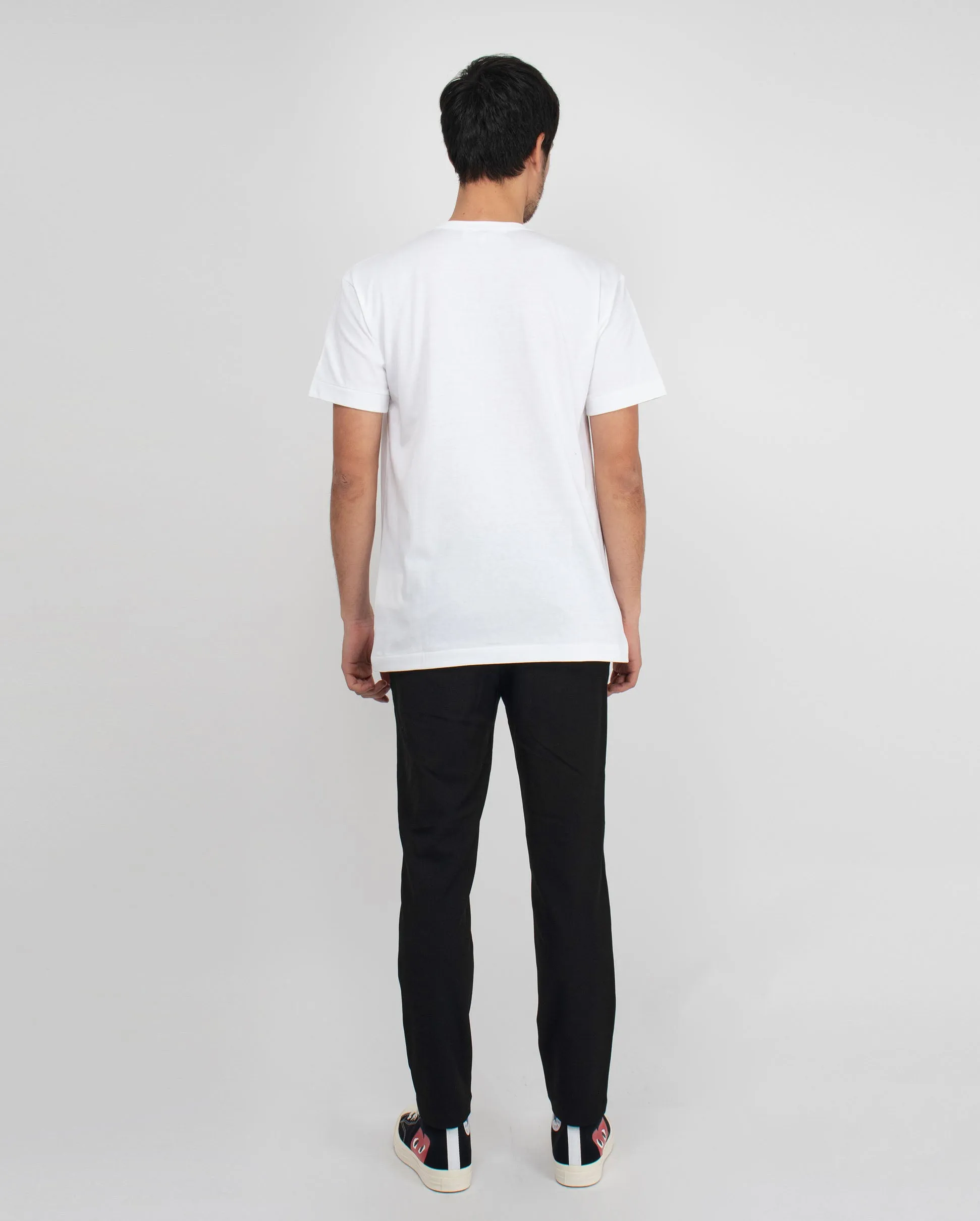 T102 BLACK HEART OUTLINE T-SHIRT / WHITE