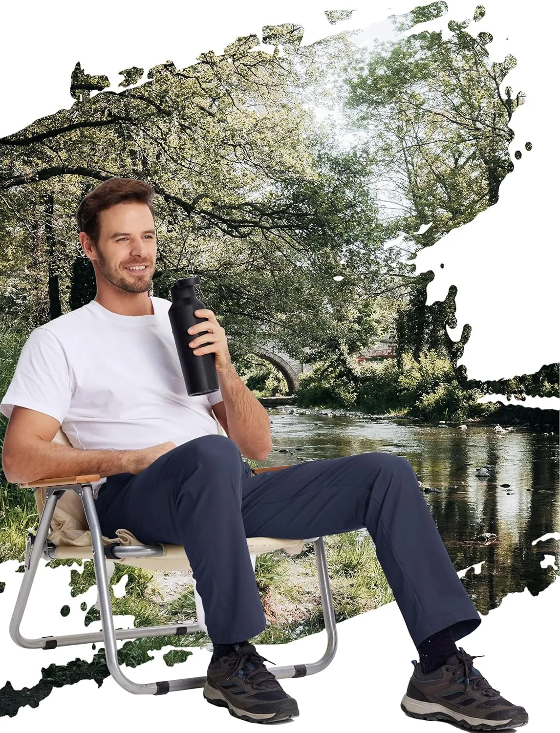 TACVASEN Men's Hiking Cargo Pants with 6 Pockets Lightweight Water Resistant Quick Dry Travel Work Pants Tactical Outdoor