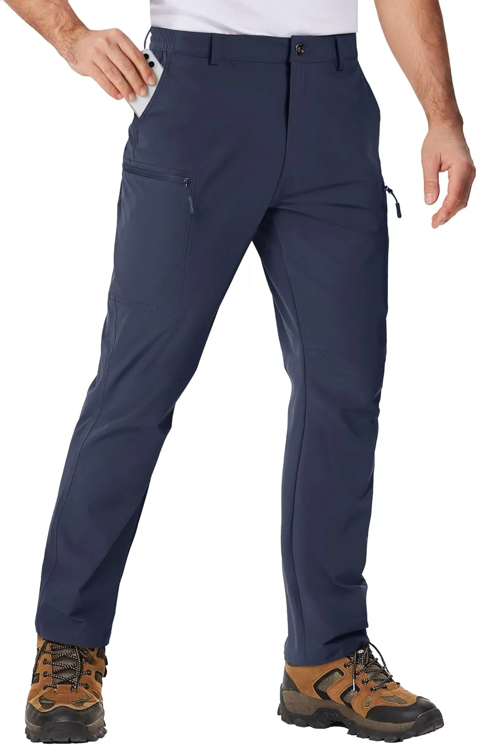 TACVASEN Men's Hiking Cargo Pants with 6 Pockets Lightweight Water Resistant Quick Dry Travel Work Pants Tactical Outdoor