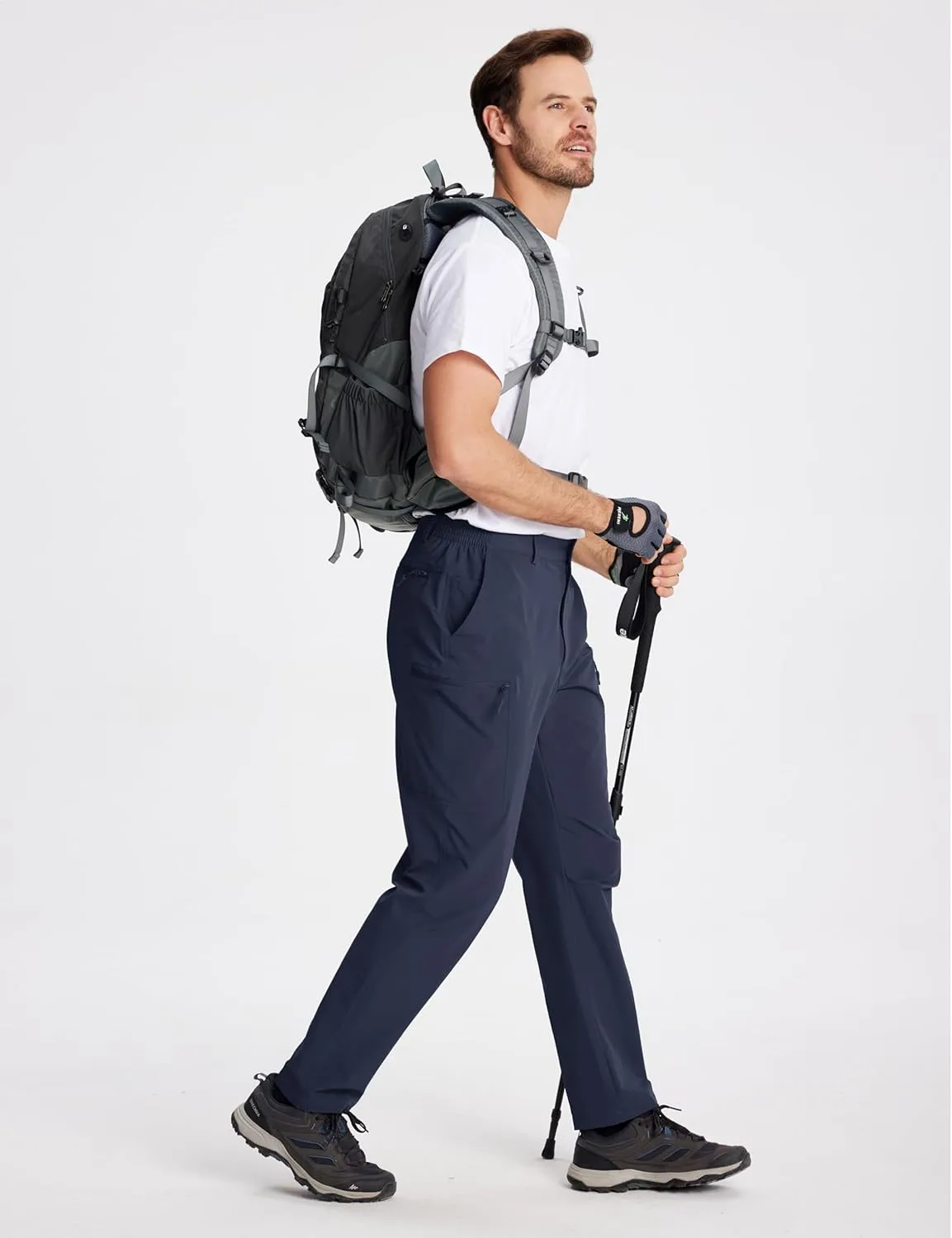 TACVASEN Men's Hiking Cargo Pants with 6 Pockets Lightweight Water Resistant Quick Dry Travel Work Pants Tactical Outdoor