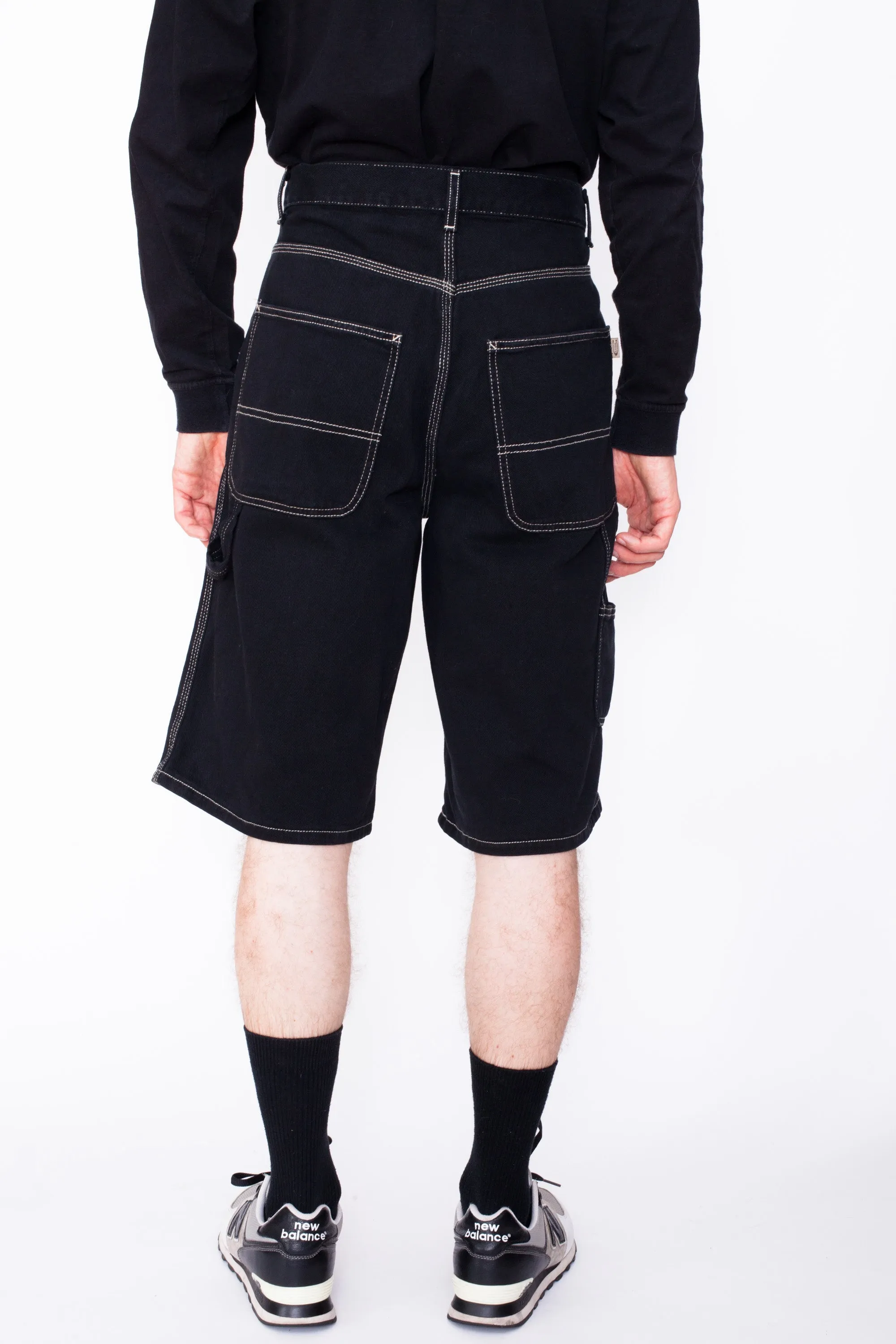 Vintage 90s Black Long Denim Shorts