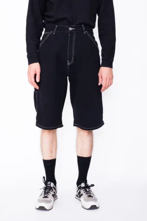 Vintage 90s Black Long Denim Shorts