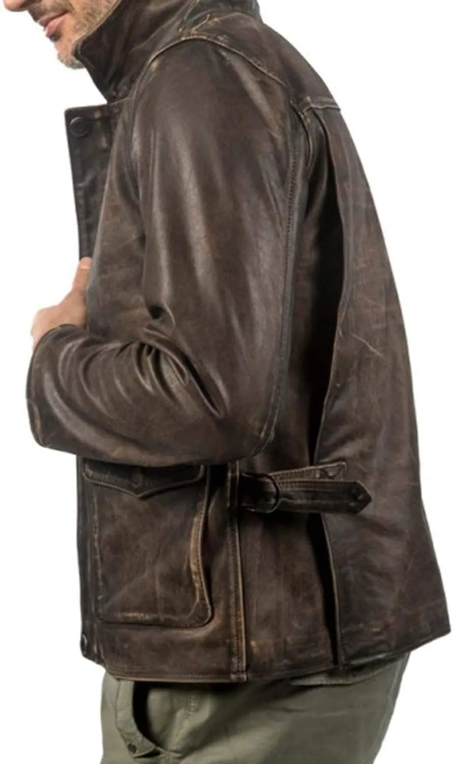 Vintage Brown Bomber Leather Jacket for Mens - Brown Distressesd Jackets