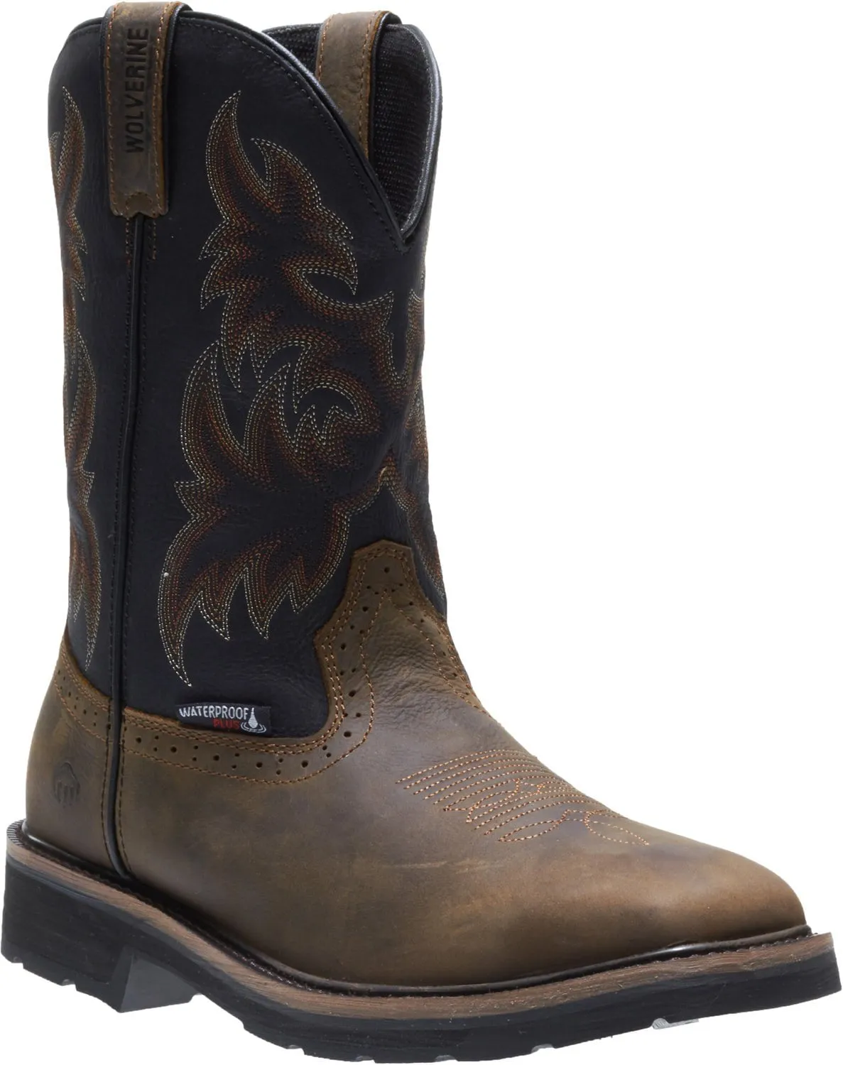 Wolverine Mens Black/Brown Leather Rancher WPF ST Work Boots