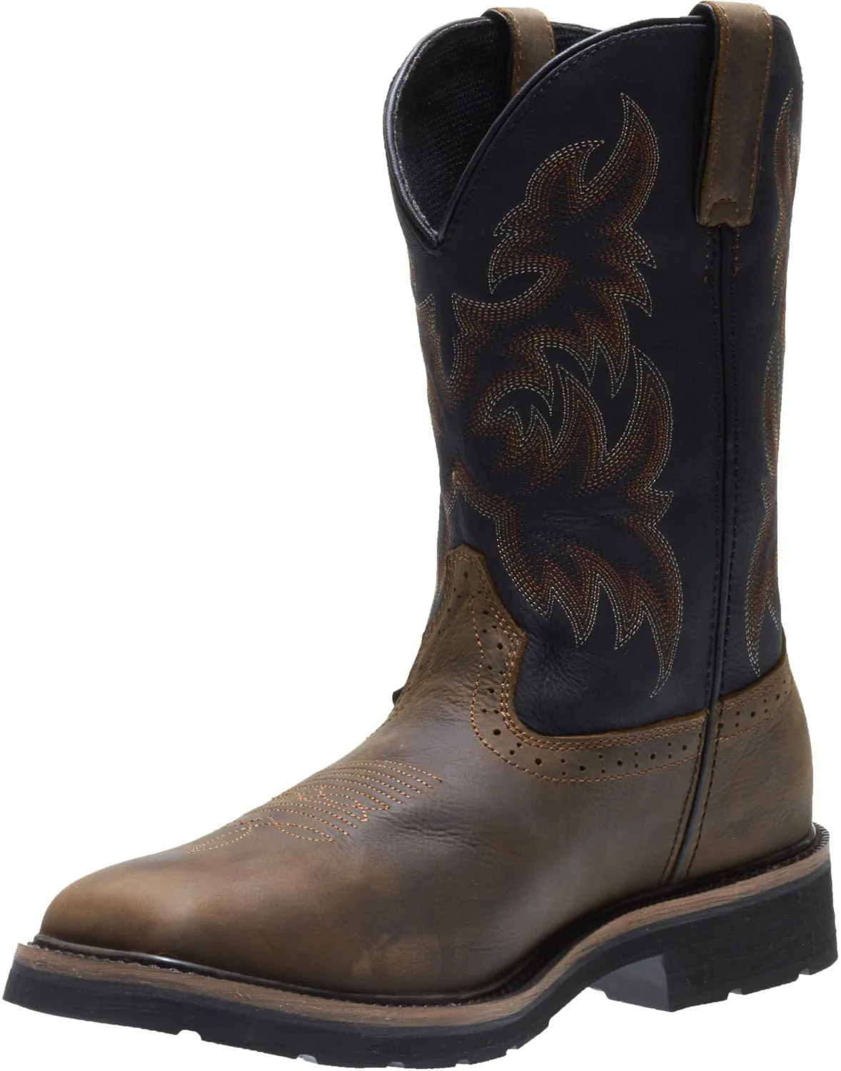 Wolverine Mens Black/Brown Leather Rancher WPF ST Work Boots