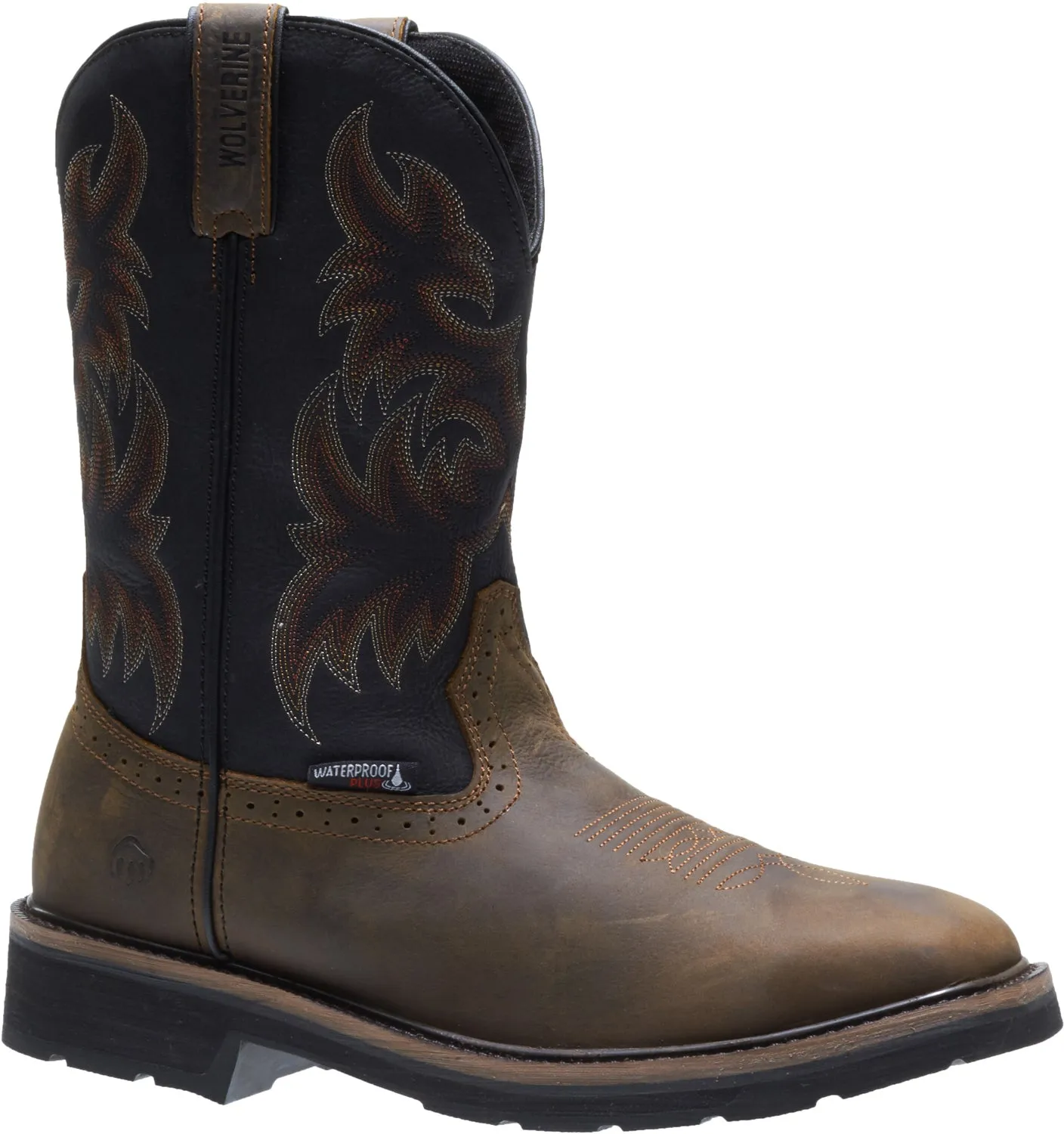 Wolverine Mens Black/Brown Leather Rancher WPF ST Work Boots