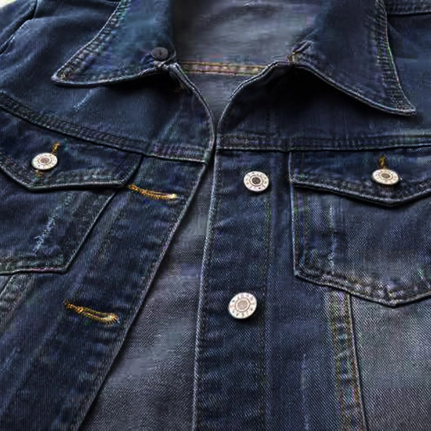Women's 3/4 Sleeve Colored Cropped Denim Jacket,Womens Cropped Denim Jacket,Light Wash Short Jean Jacket Trucker Coat