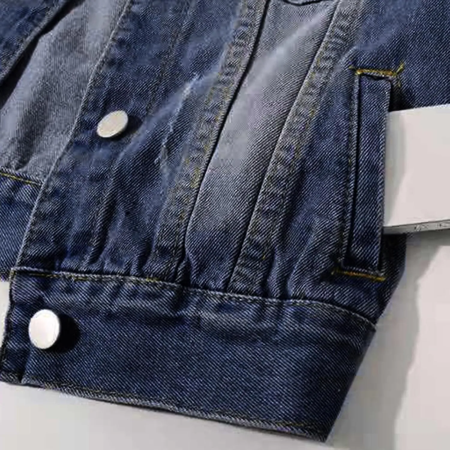 Women's 3/4 Sleeve Colored Cropped Denim Jacket,Womens Cropped Denim Jacket,Light Wash Short Jean Jacket Trucker Coat